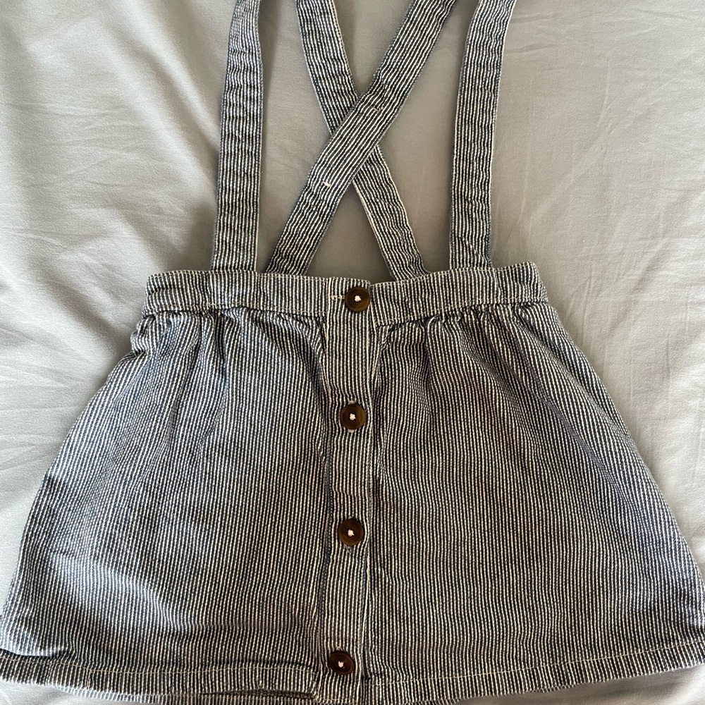 3T Cat & Jack Striped Button-Front Over all Skirt
